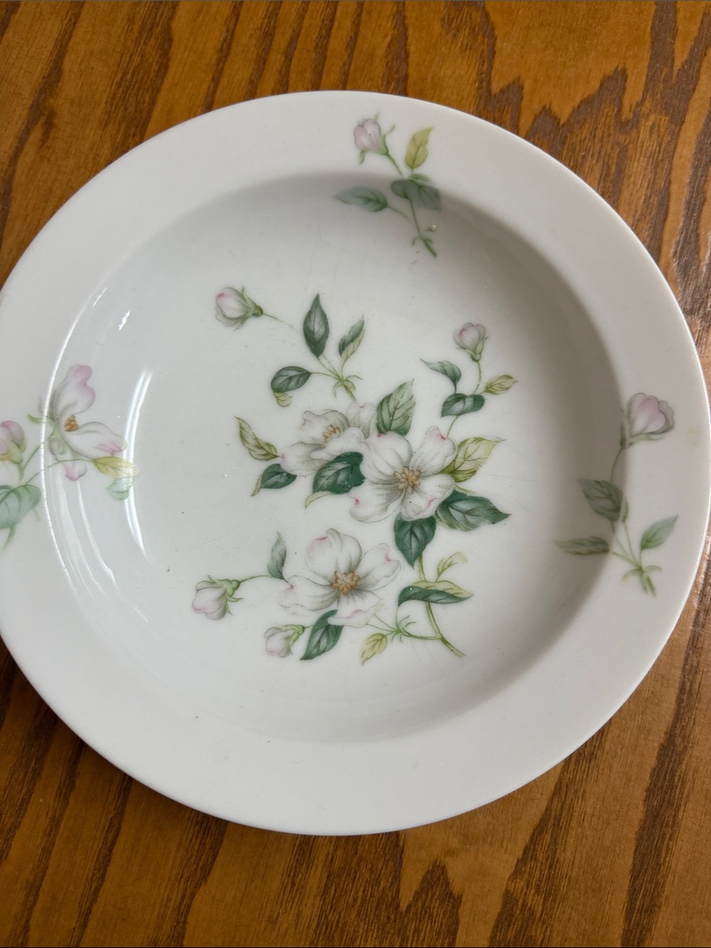 Vintage Bowl Sango Apple Blossom Pattern 7.5” White with Pink Floral Design